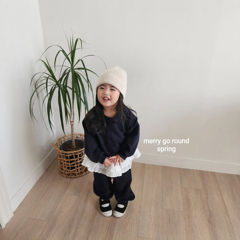 Merry Go Round - Korean Children Fashion - #discoveringself - Frill Sweatshirt Set - 11