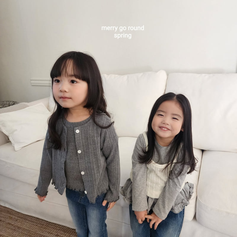 Merry Go Round - Korean Children Fashion - #fashionkids - Cardigan Short Sleeve Set - 2