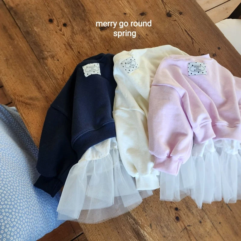 Merry Go Round - Korean Children Fashion - #fashionkids - Mesh Sweatshirt