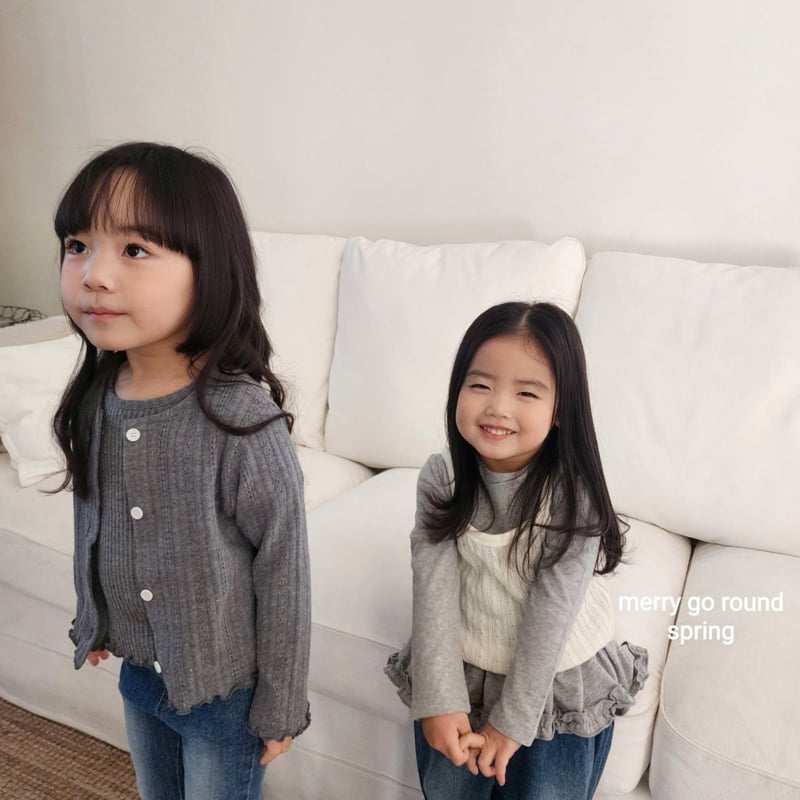 Merry Go Round - Korean Children Fashion - #kidsshorts - Cardigan Short Sleeve Set - 3