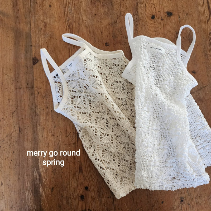 Merry Go Round - Korean Children Fashion - #kidsshorts - Lace Long Sleeveless Top - 2