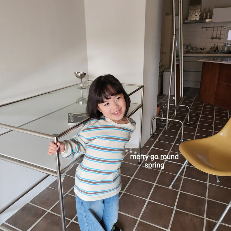 Merry Go Round - Korean Children Fashion - #kidsshorts - Multi Stripe Sweatshirt - 5