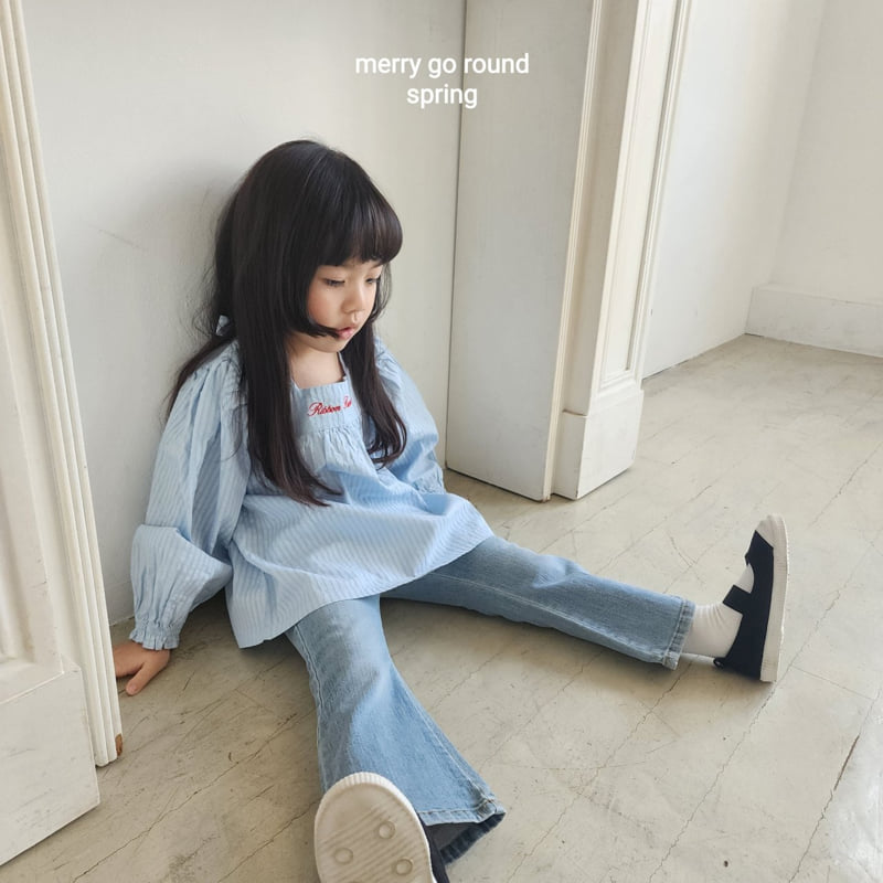 Merry Go Round - Korean Children Fashion - #fashionkids - Ribbon Embroidered Blouse - 4