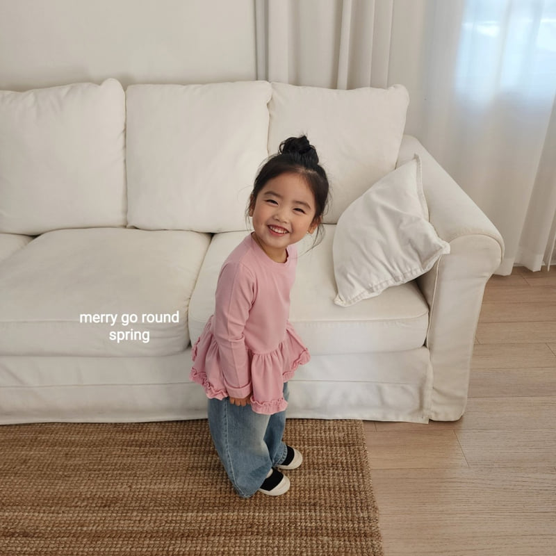 Merry Go Round - Korean Children Fashion - #kidsshorts - Stretch Frill Tee