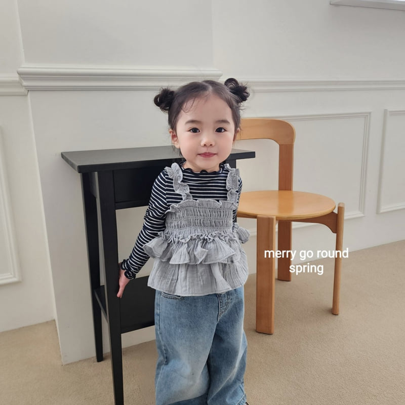 Merry Go Round - Korean Children Fashion - #kidsshorts - Smocked Sleeveless Top - 10
