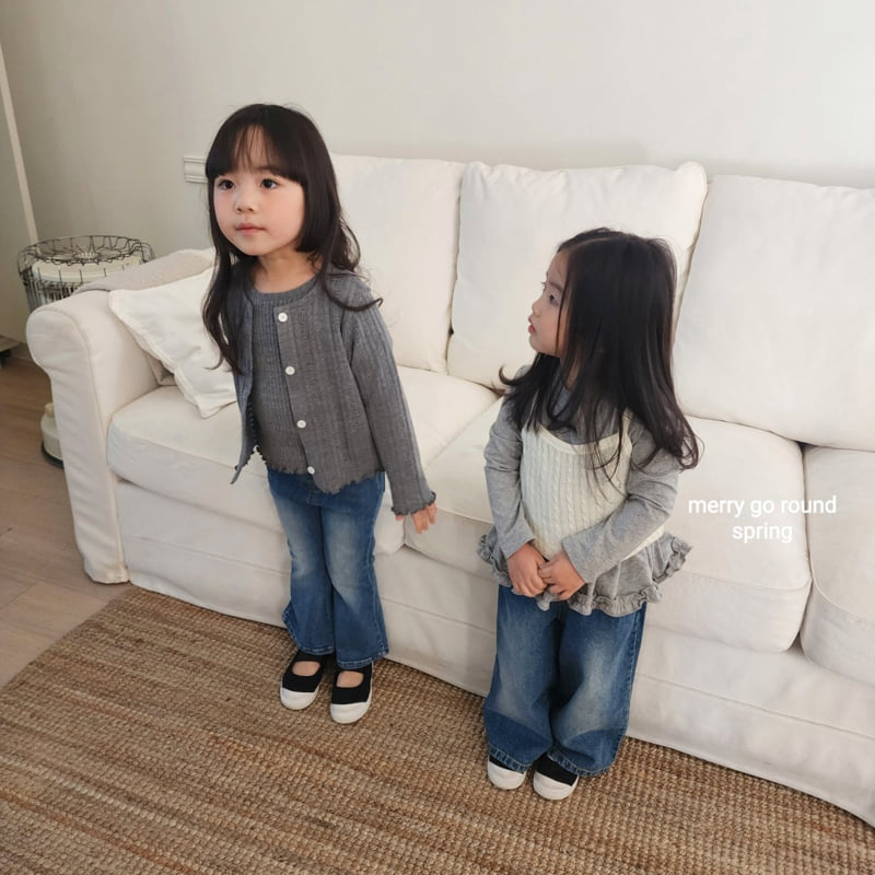 Merry Go Round - Korean Children Fashion - #kidsshorts - Cardigan Short Sleeve Set - 4