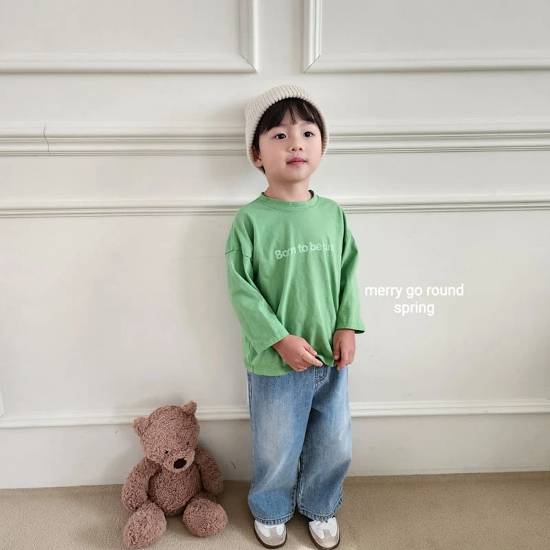 Merry Go Round - Korean Children Fashion - #kidsstore - Simple English Tee - 10