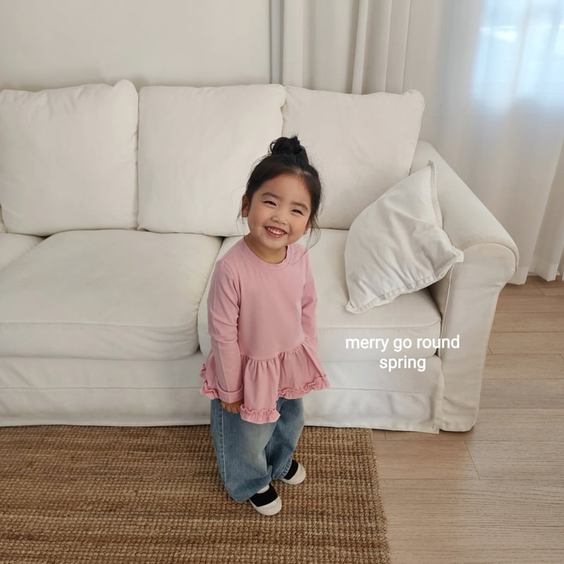 Merry Go Round - Korean Children Fashion - #kidsstore - Stretch Frill Tee - 2