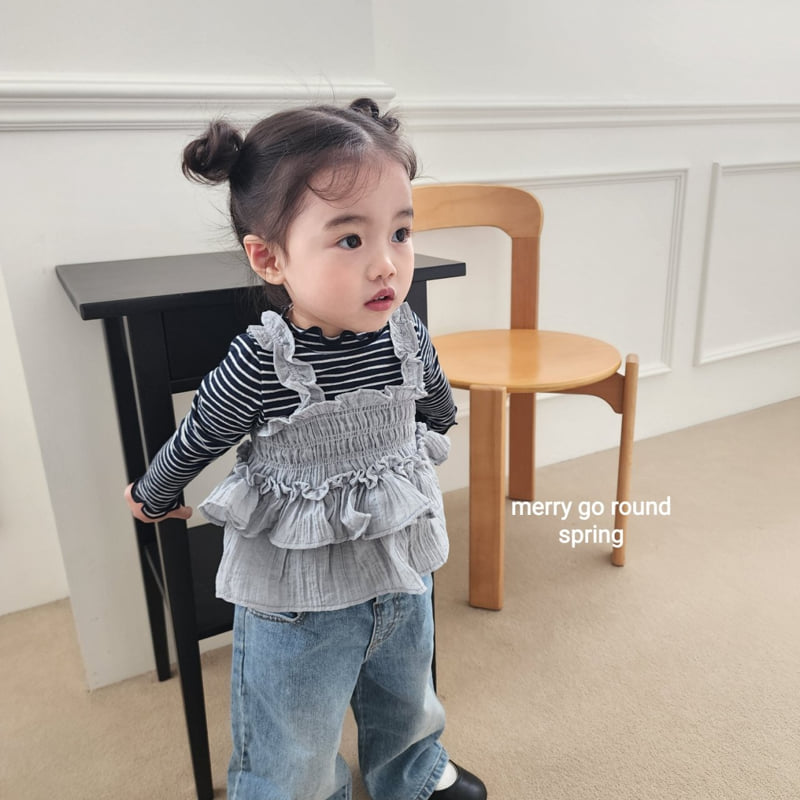 Merry Go Round - Korean Children Fashion - #kidsstore - Smocked Sleeveless Top - 11