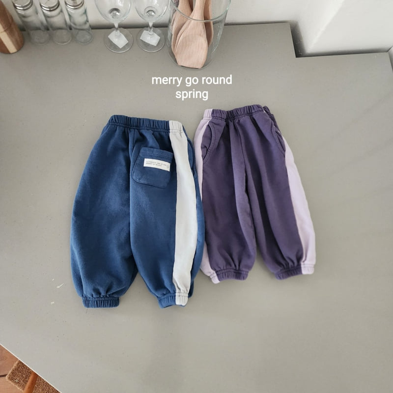 Merry Go Round - Korean Children Fashion - #kidsstore - Color-block Jogger Pants