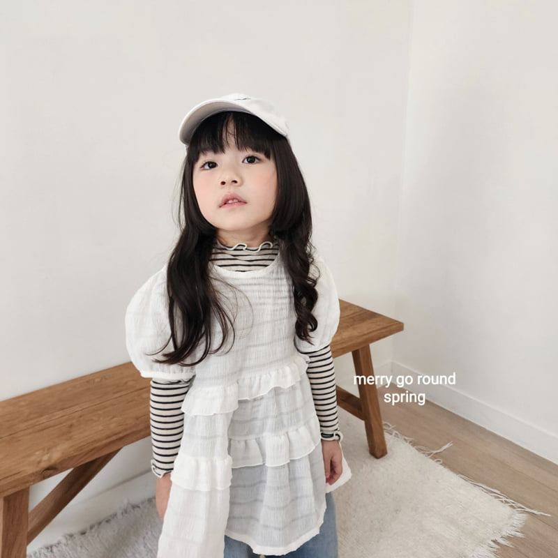 Merry Go Round - Korean Children Fashion - #kidzfashiontrend - Sheer Frill Blouse - 12