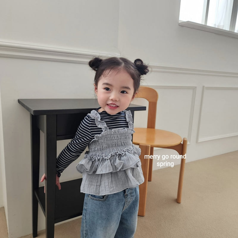 Merry Go Round - Korean Children Fashion - #kidzfashiontrend - Smocked Sleeveless Top - 12