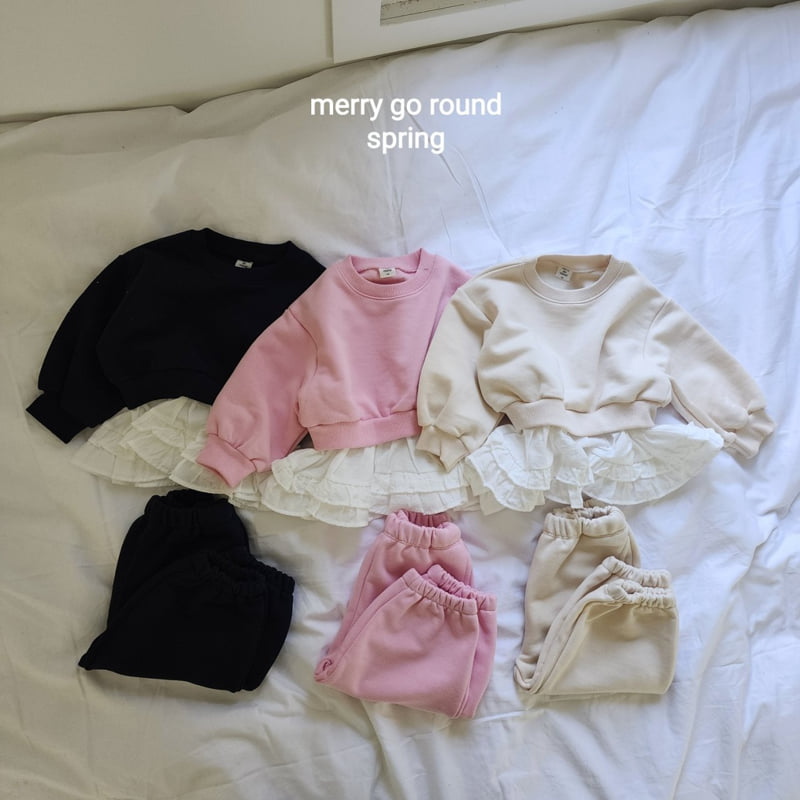 Merry Go Round - Korean Children Fashion - #kidzfashiontrend - Frill Sweatshirt Set