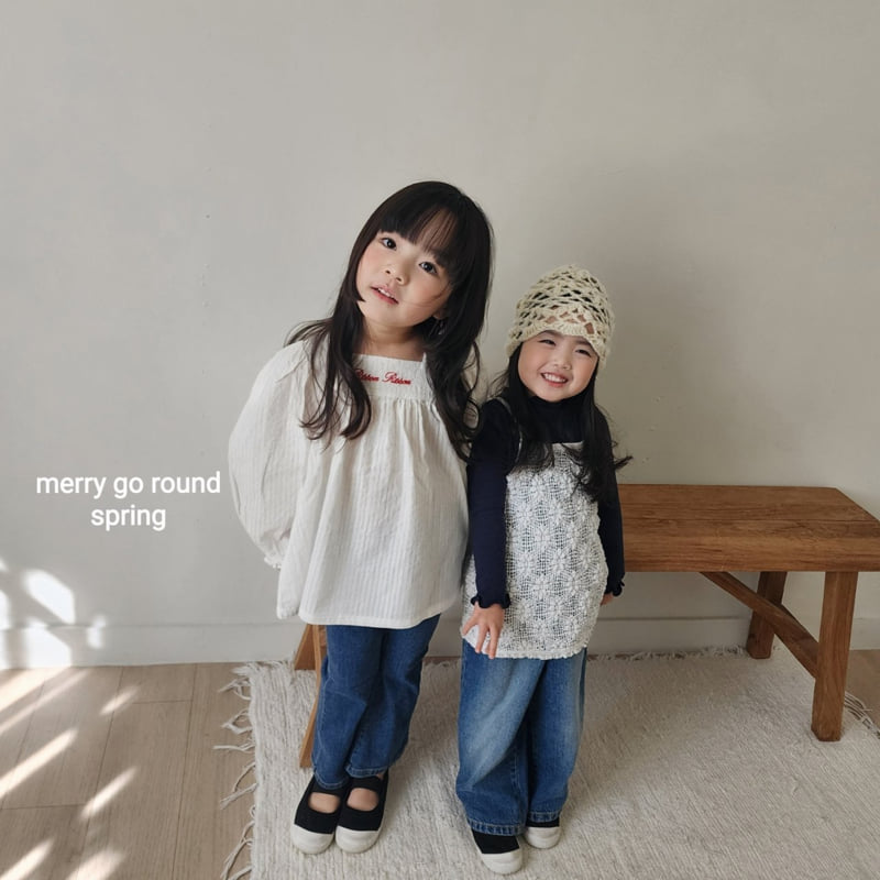 Merry Go Round - Korean Children Fashion - #littlefashionista - Ribbon Embroidered Blouse - 8