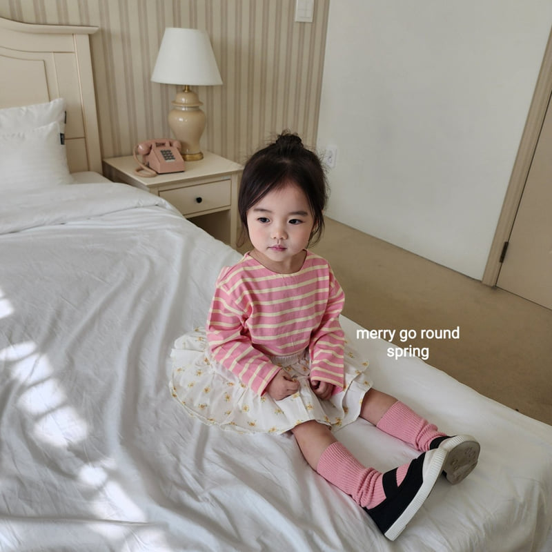 Merry Go Round - Korean Children Fashion - #Kfashion4kids - Aid Stripe Tee - 4