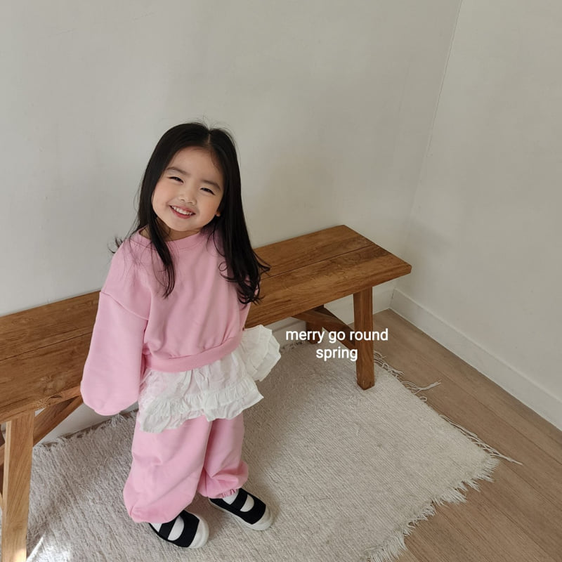 Merry Go Round - Korean Children Fashion - #littlefashionista - Frill Sweatshirt Set - 3