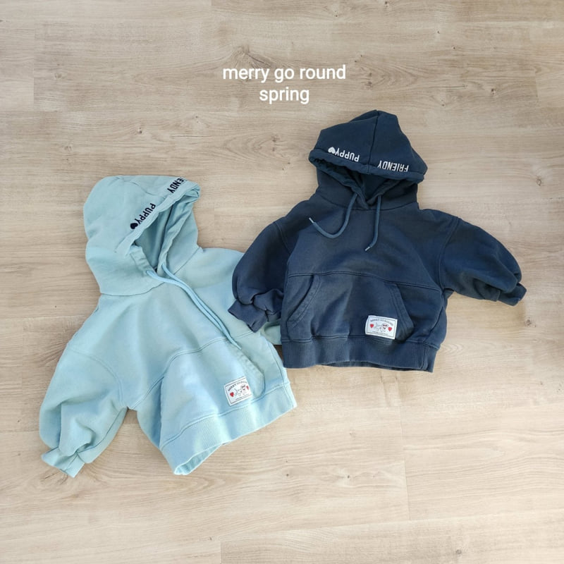 Merry Go Round - Korean Children Fashion - #littlefashionista - Puppy Embroidered Hoodie - 2