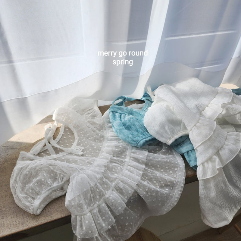 Merry Go Round - Korean Children Fashion - #magicofchildhood - Sheer Frill Blouse