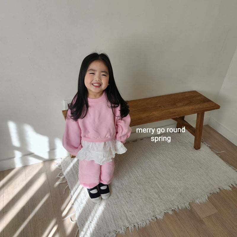 Merry Go Round - Korean Children Fashion - #littlefashionista - Frill Sweatshirt Set - 4