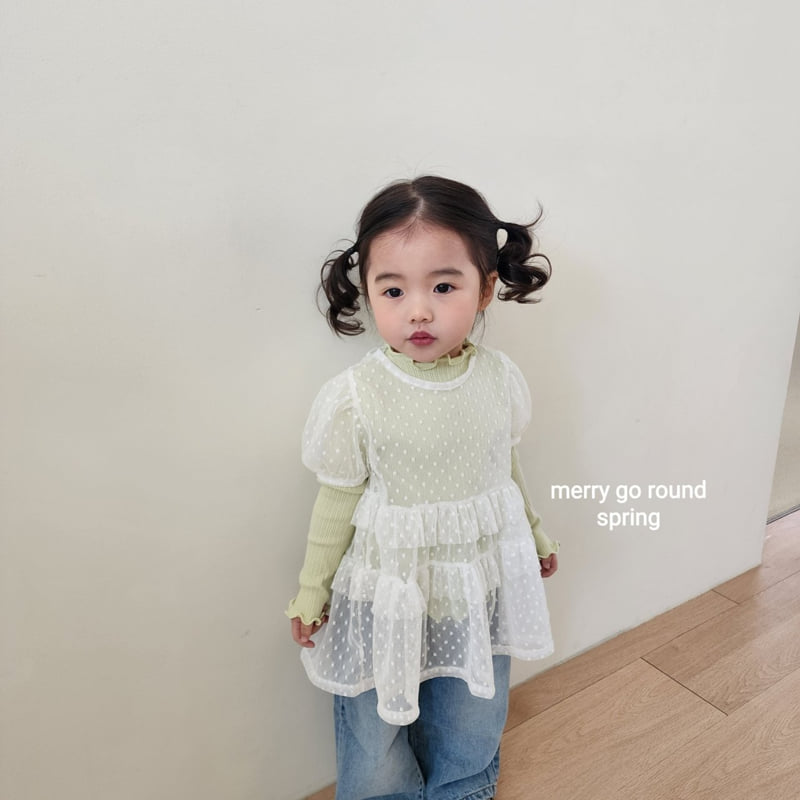 Merry Go Round - Korean Children Fashion - #minifashionista - Sheer Frill Blouse - 2
