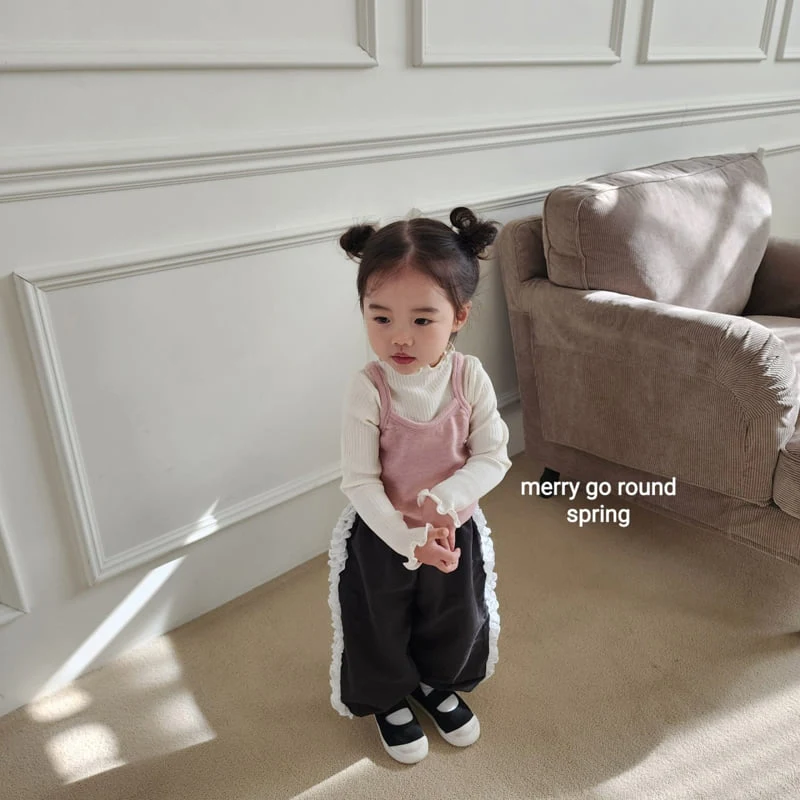 Merry Go Round - Korean Children Fashion - #minifashionista - Chiffon Frill Jogger Pants - 2