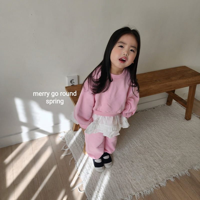 Merry Go Round - Korean Children Fashion - #minifashionista - Frill Sweatshirt Set - 5