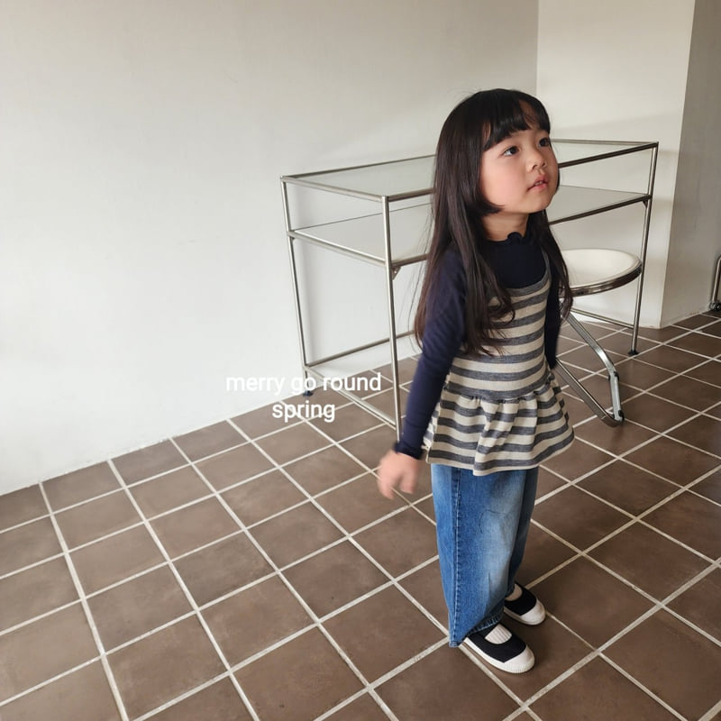 Merry Go Round - Korean Children Fashion - #minifashionista - Stripe Shirring Sleeveless Top - 4