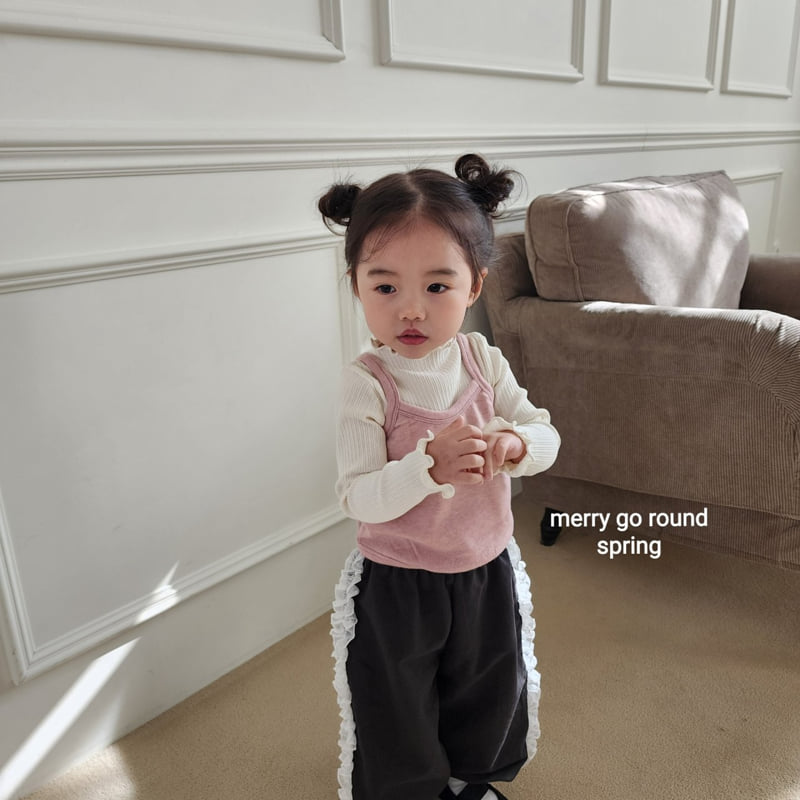 Merry Go Round - Korean Children Fashion - #prettylittlegirls - Chiffon Frill Jogger Pants - 3