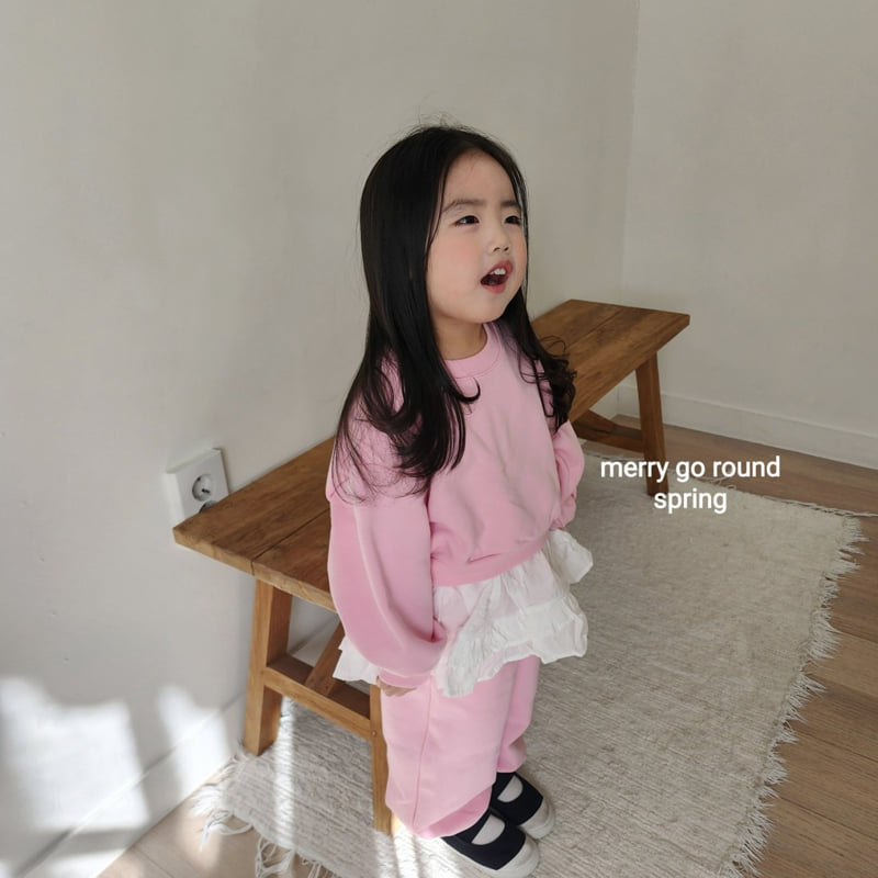 Merry Go Round - Korean Children Fashion - #prettylittlegirls - Frill Sweatshirt Set - 6