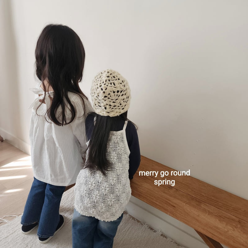Merry Go Round - Korean Children Fashion - #todddlerfashion - Ribbon Embroidered Blouse - 12