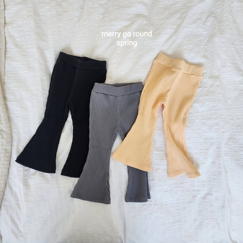 Merry Go Round - Korean Children Fashion - #todddlerfashion - Ribbed Bootcut Pants