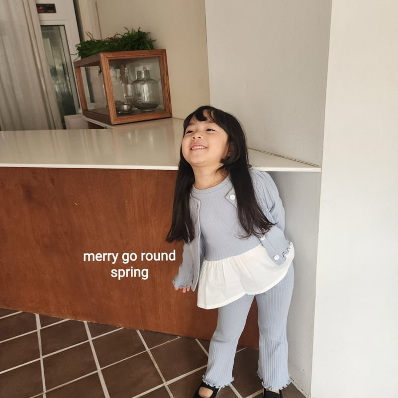 Merry Go Round - Korean Children Fashion - #todddlerfashion - Ribbed Set (set of 3) - 4