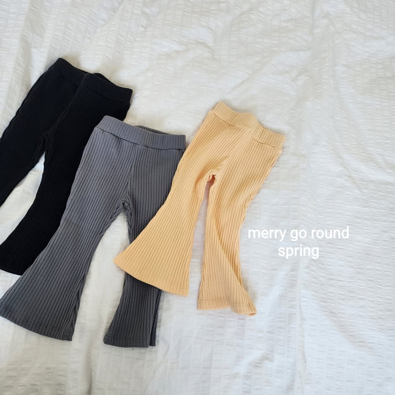 Merry Go Round - Korean Children Fashion - #toddlerclothing - Ribbed Bootcut Pants - 2