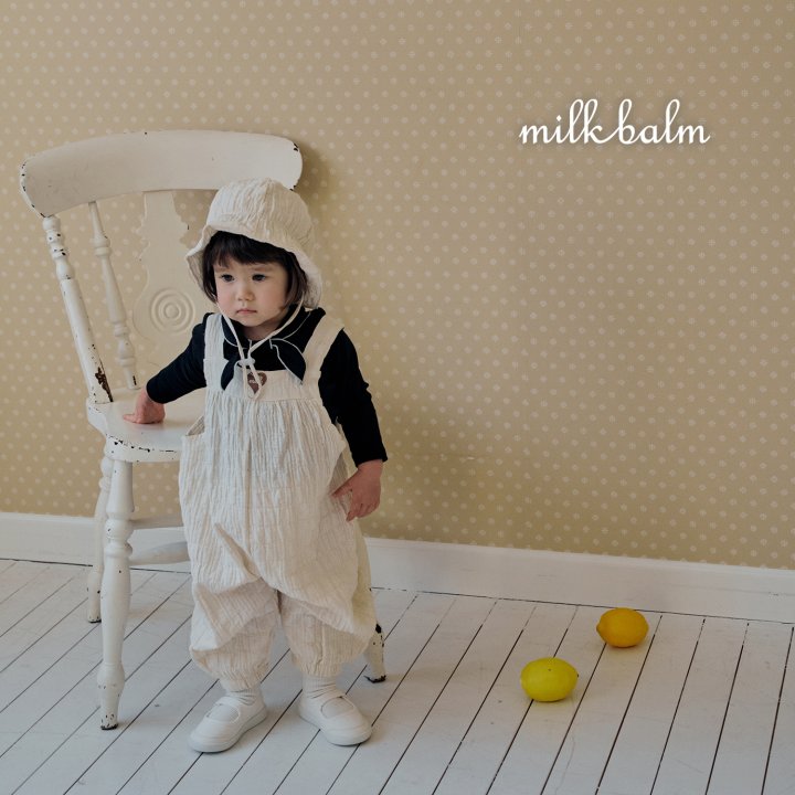 Milk Balm - Korean Baby Fashion - #babyboutique - Heart Embroidery Overalls - 8