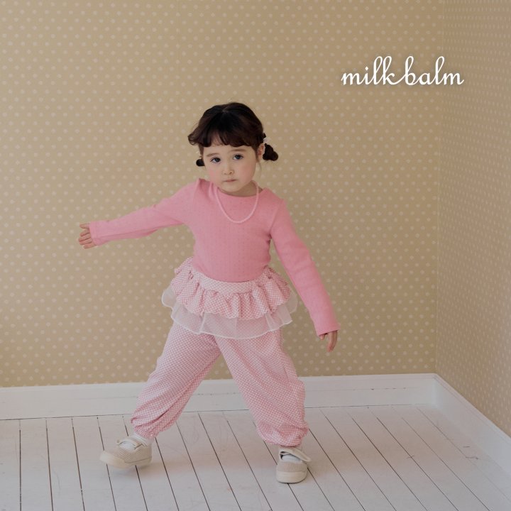 Milk Balm - Korean Baby Fashion - #babyboutique - Check Frill Pants - 6