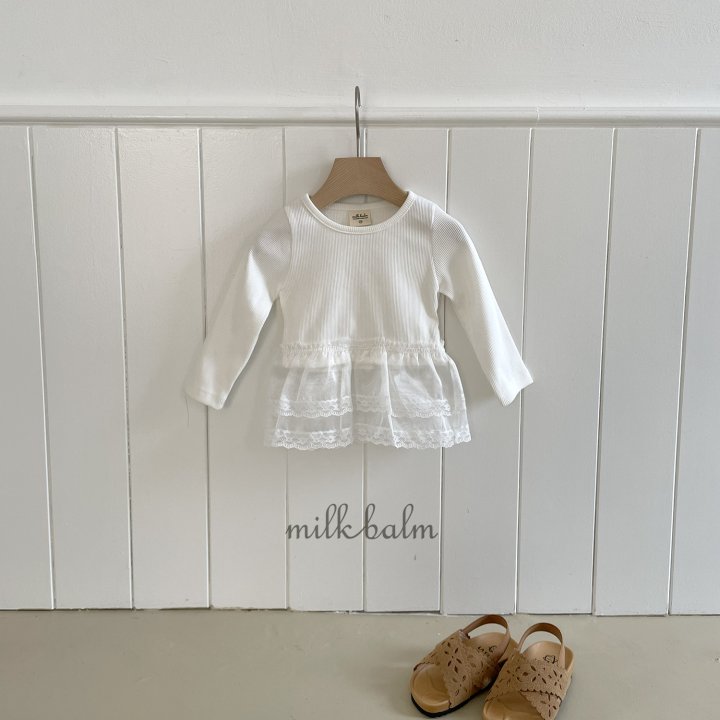 Milk Balm - Korean Baby Fashion - #babyboutique - Lace Ribbed Tee - 2