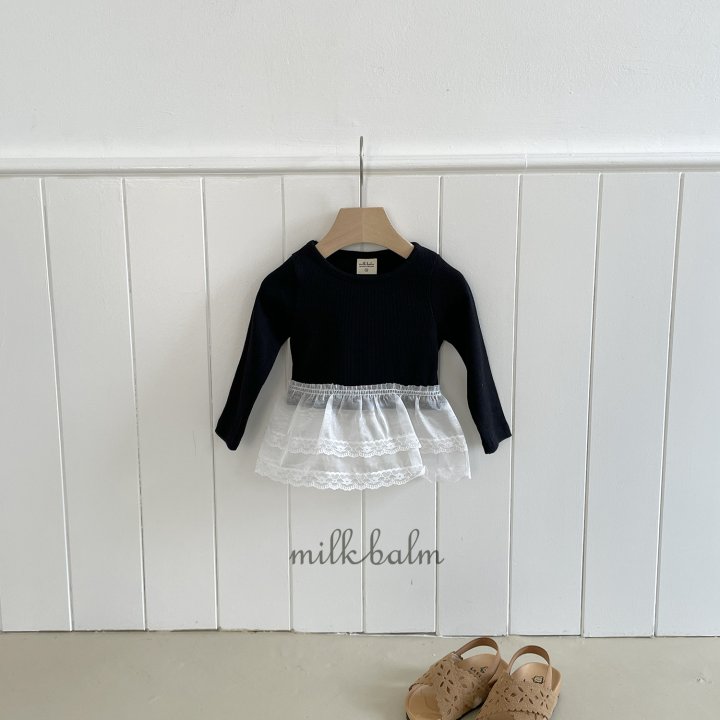Milk Balm - Korean Baby Fashion - #babyboutiqueclothing - Lace Ribbed Tee - 3