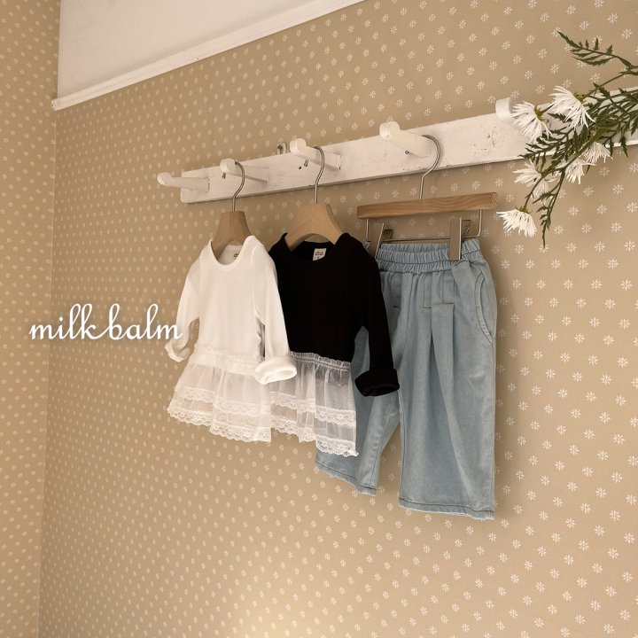 Milk Balm - Korean Baby Fashion - #babyboutiqueclothing - Lace Ribbed Tee - 4