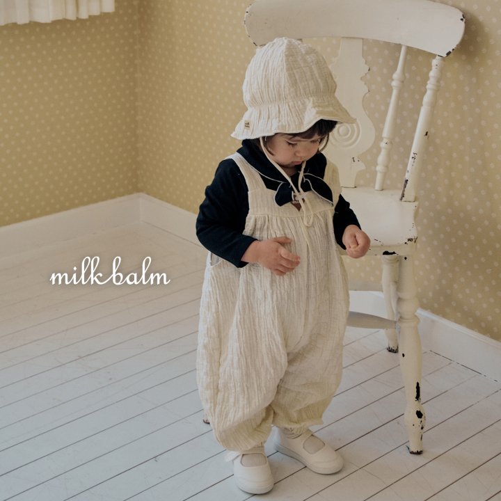 Milk Balm - Korean Baby Fashion - #babyfashion - Heart Embroidery Overalls - 11