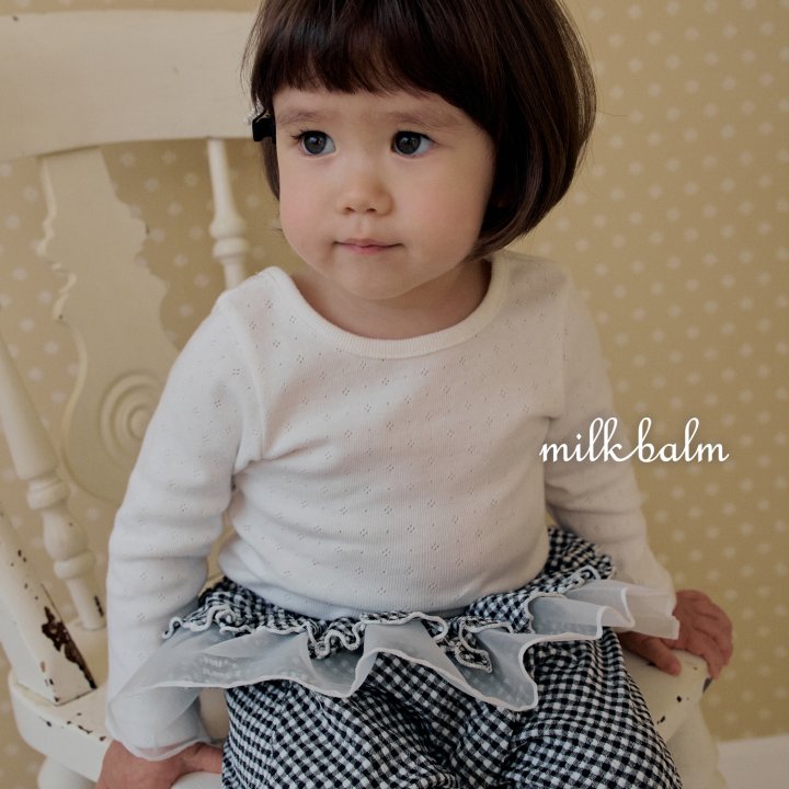 Milk Balm - Korean Baby Fashion - #babyfashion - Check Frill Pants - 9