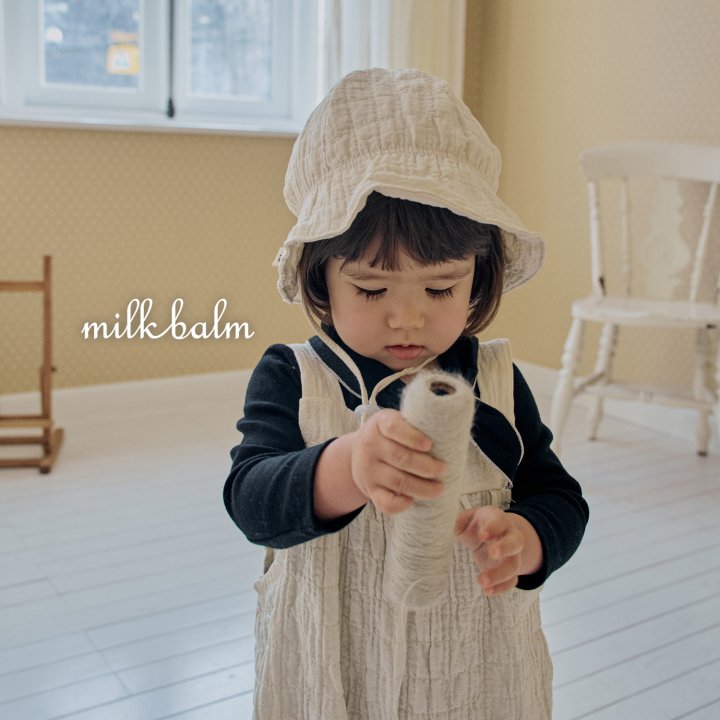 Milk Balm - Korean Baby Fashion - #babyfever - Heart Embroidery Overalls - 12