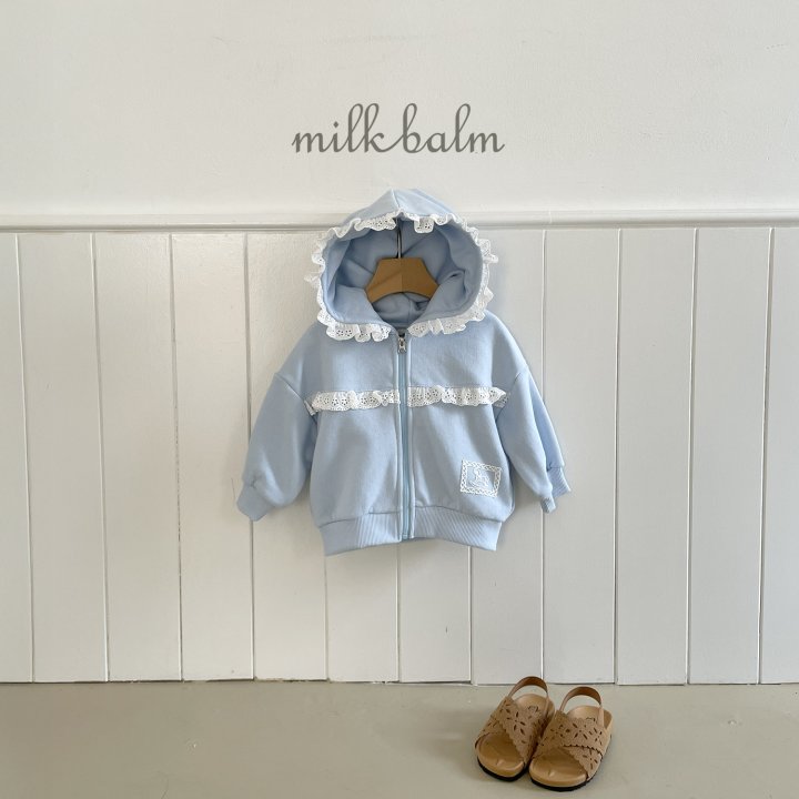 Milk Balm - Korean Baby Fashion - #babyfever - Lace Hood Zip-up