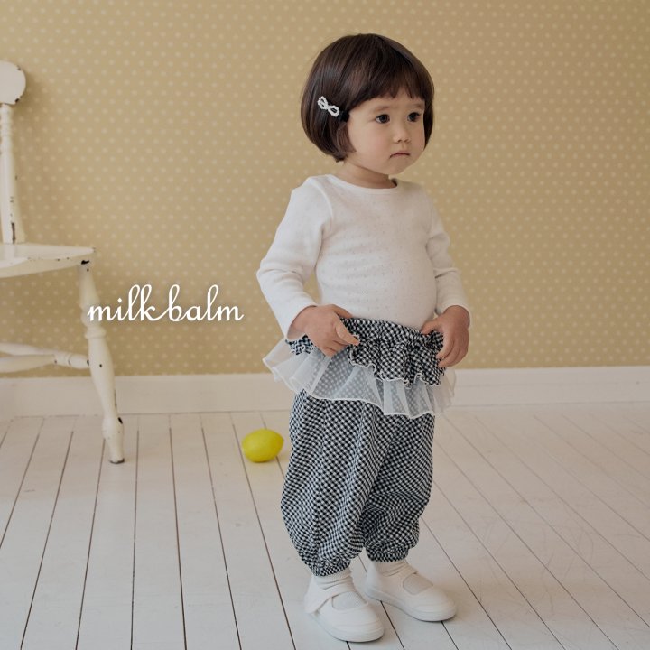Milk Balm - Korean Baby Fashion - #babygirlfashion - Check Frill Pants - 11