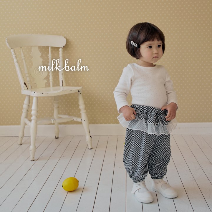 Milk Balm - Korean Baby Fashion - #babylifestyle - Check Frill Pants - 12