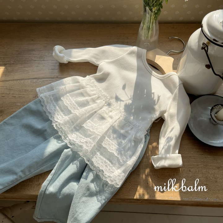 Milk Balm - Korean Baby Fashion - #babylifestyle - Lace Ribbed Tee - 8