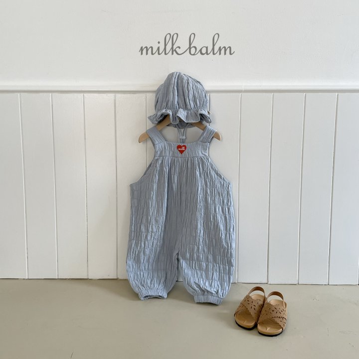 Milk Balm - Korean Baby Fashion - #babyootd - Heart Embroidery Overalls