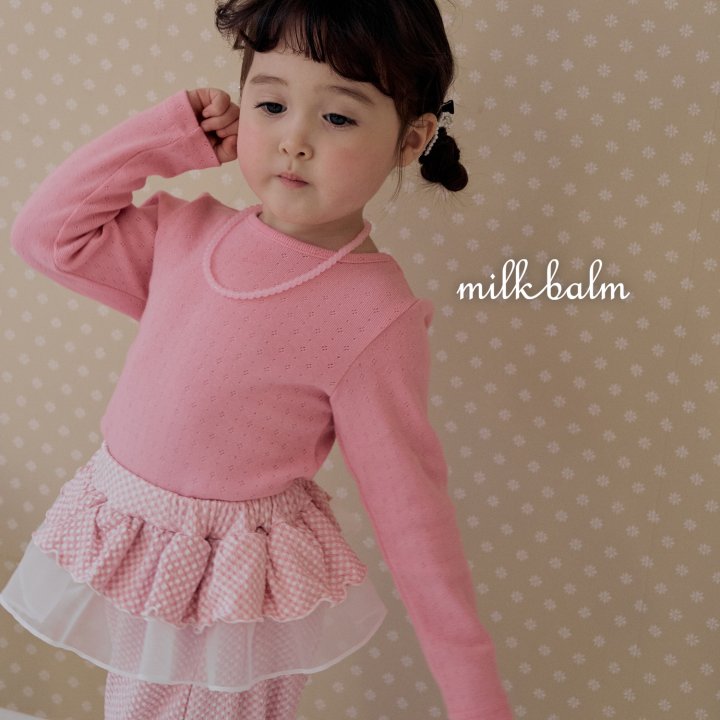 Milk Balm - Korean Baby Fashion - #babyootd - Eyelet Cross Strap Tee - 12