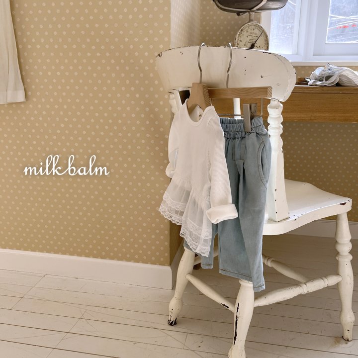 Milk Balm - Korean Baby Fashion - #babyootd - Lace Ribbed Tee - 10