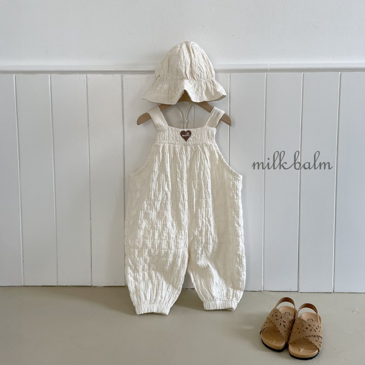 Milk Balm - Korean Baby Fashion - #babyoutfit - Heart Embroidery Overalls - 2
