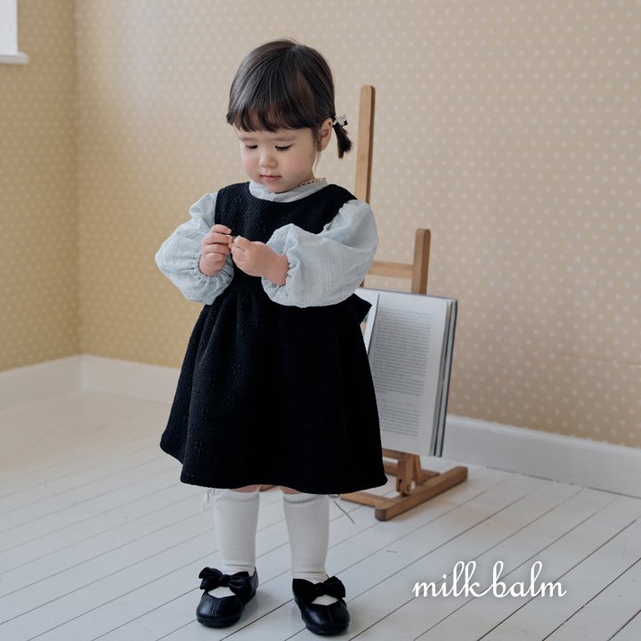 Milk Balm - Korean Baby Fashion - #babyoutfit - Embossed Jacquard One-piece - 9